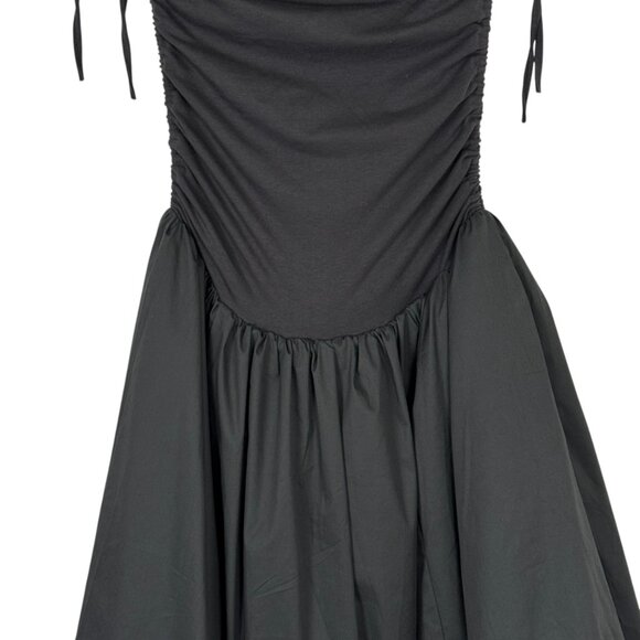 Amylynn Gray Drop Waist Bubble Hem Midi Dress Small Ruched Bodice Sleeveless - Picture 3 of 12